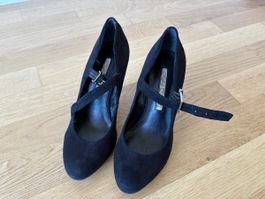 Buffalo Wildlederpumps, schwarz, Gr. 38, sehr guter Zustand!
