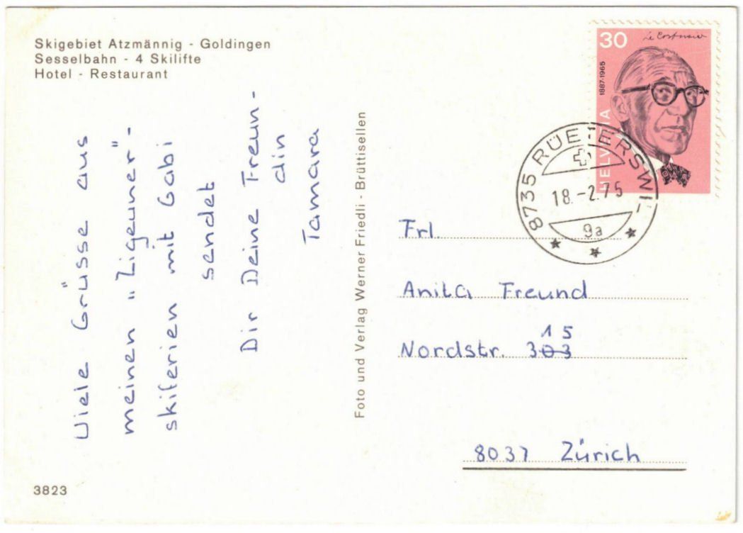 Cartoline postali: Goldingen - Skilift Atzmännig – Usato da Binningen venduto da Mountainrider 1
