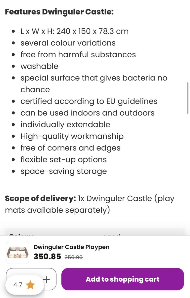 Lauf- & Sicherungsgitter: Dwinguler Playpen Castle 2 – Gebraucht aus Zug von parislatino 5