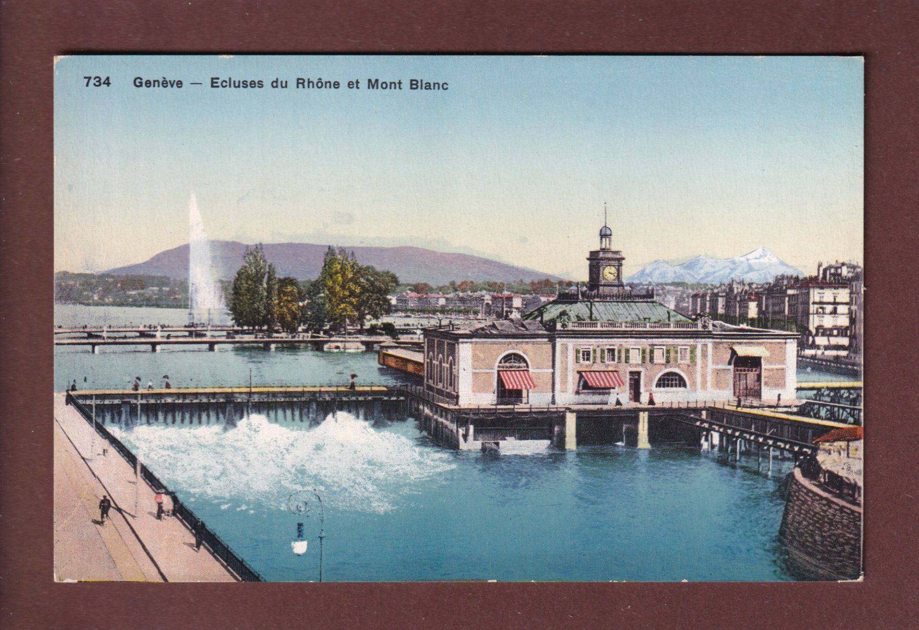 Cartoline postali: GENEVE - Ecluses du Rhône – Usato da Pully venduto da nicecards