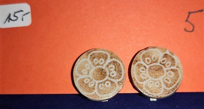 Orecchini pendenti & Orecchini a lobo: Ohrclips Blume aus Keramik (5) – Nuovo (secondo la descrizione) da Lutzenberg venduto da Truhe