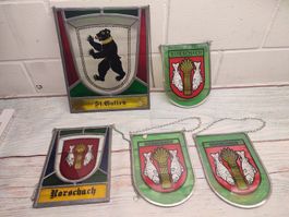 Rorschach Wappen, Glasbild, St Gallen Handarbeit (501)
