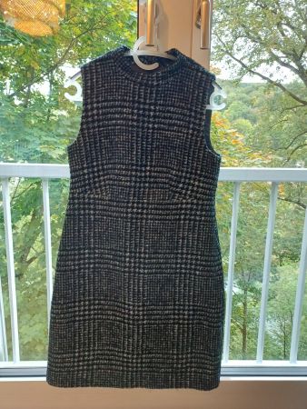 Hallhuber Wolle Kleid Blau-Schwarz