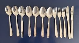 Besteck Set Löffel Gabel Messer Edelstahl 11 teilig