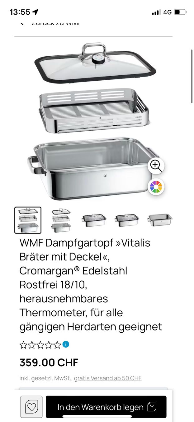 WMF Pfannen: WMF Vitalis Dampfgarer ca. 6.5 Liter – Gebraucht aus Oberweningen von Gerini 7