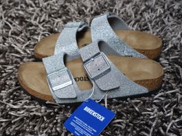Birkenstock, Arizona, Gr. 37, silber Glitzer, NEU