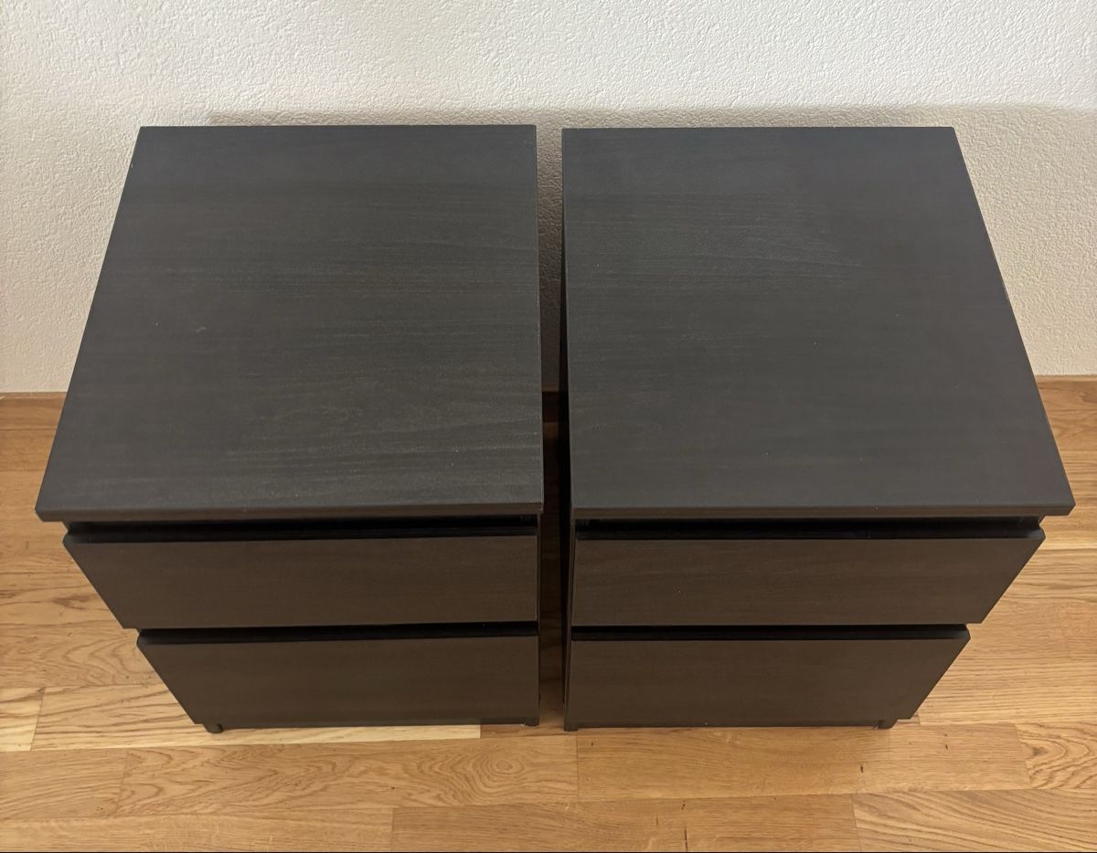 Ikea Nachttische: Set x2 Malm bedside drawers with 2 drawers - black/brown – Neu (gemäss Beschreibung) aus Bern von cia_6q9y 3