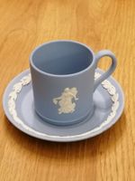 Wedgwood Jasperware Espressotasse mit Unterteller, hellblau