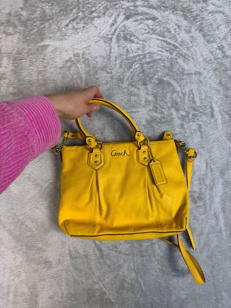 Vintage Coach Ashley Leder Mini Satchel gelb