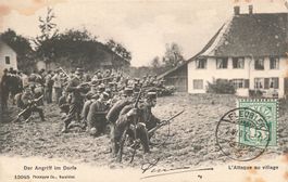 Schweiz Militär Angriff im Dorfe