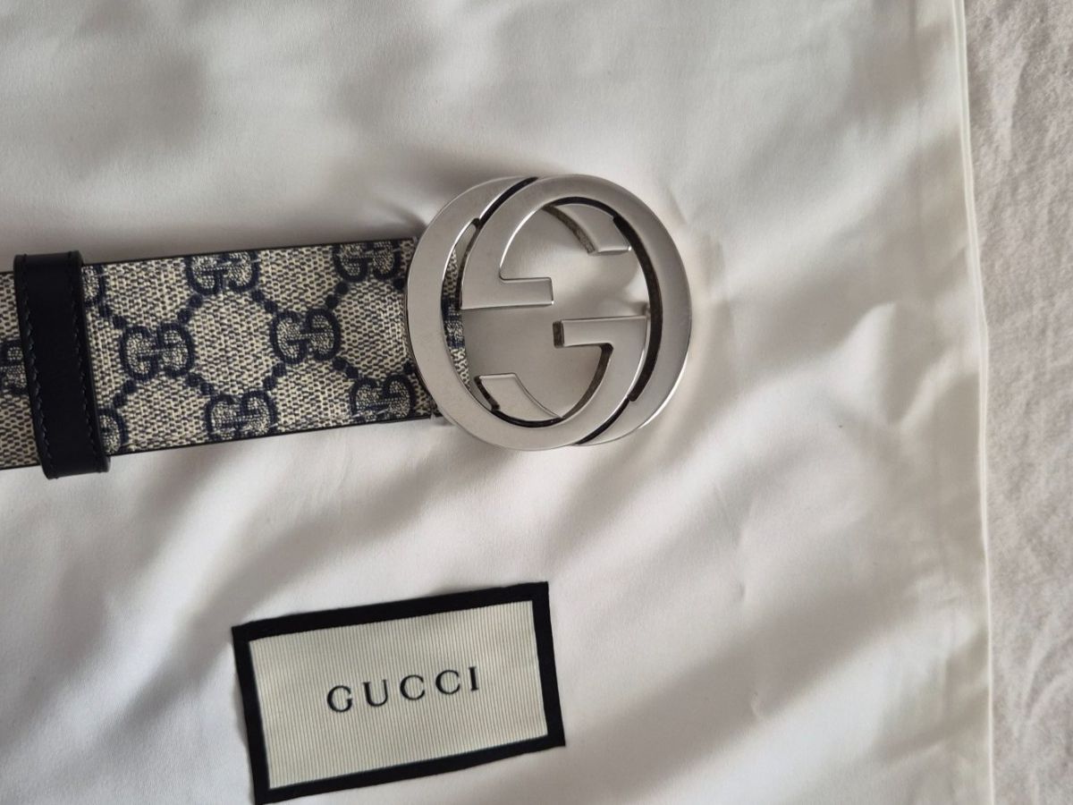 Gucci Gürtel: Gucci Gurt GG Monogram Canvas Leder Silber Grösse 100/40 – Neu (gemäss Beschreibung) aus Bülach von Utopia05 1