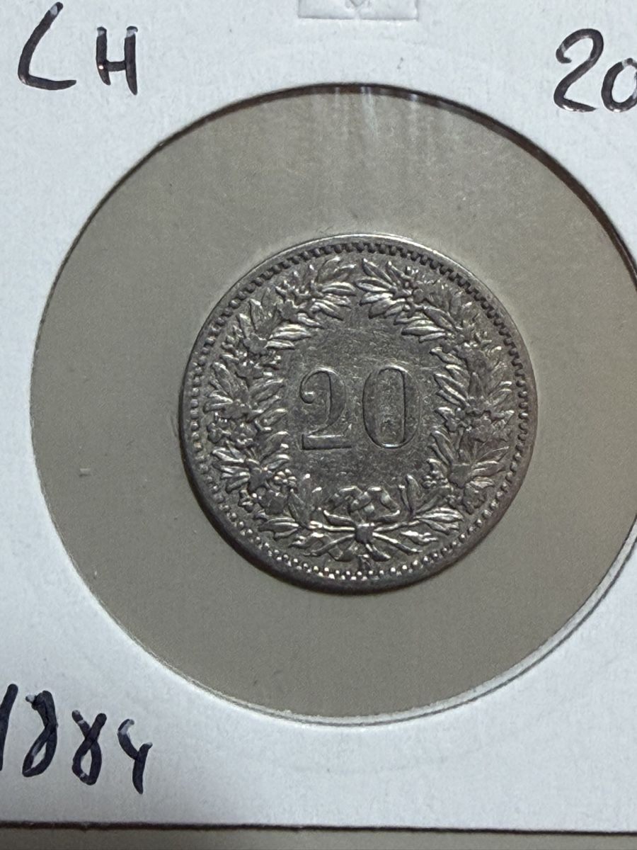 Alle Münzen: CHF 0.20 - 1884 – Gebraucht aus Payerne von Mike1682