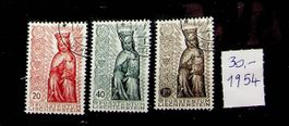LIECHTENSTEIN SÉRIE TIMBRES OBLITÉRÉS 1954. LBK 30.00 /T552