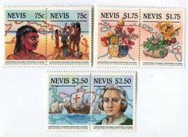 Briefmarken "Schiffe. Kolumbus". Nevis