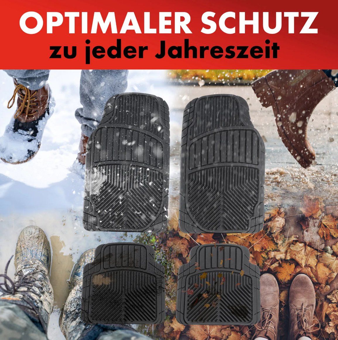 Teppiche / Matten: Gummi Fussmatten Auto, 4 Stk. Universal ab Fr. 1.- – Neu und originalverpackt aus Koppigen von Bracher_Mail-House 2