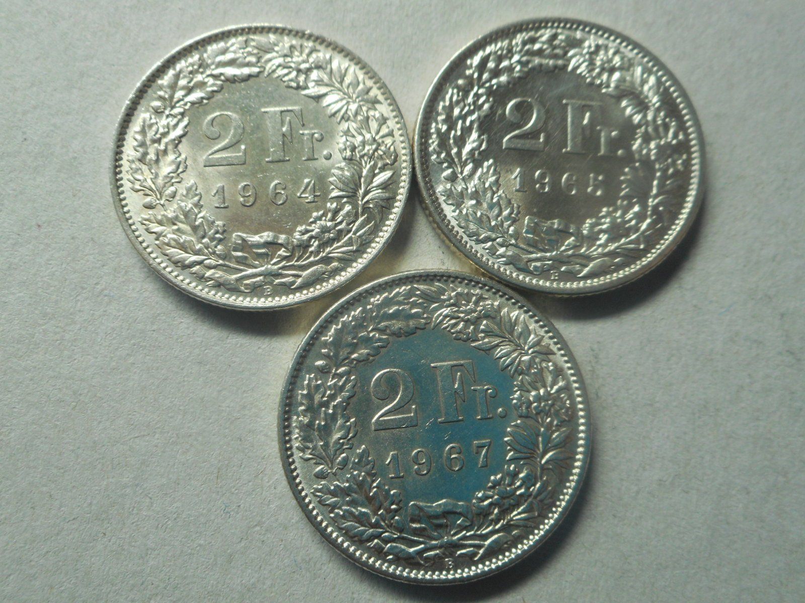 Tutti le monete: 3 x 2 Fr. silber  1964/65/67 – Nuovo (secondo la descrizione) da Kriegstetten venduto da pizlad2010
