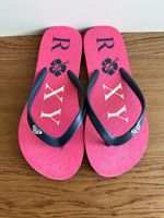 Neuwertig: Schmucke Flipflops von Roxy mit Blume, Gr. 33.5