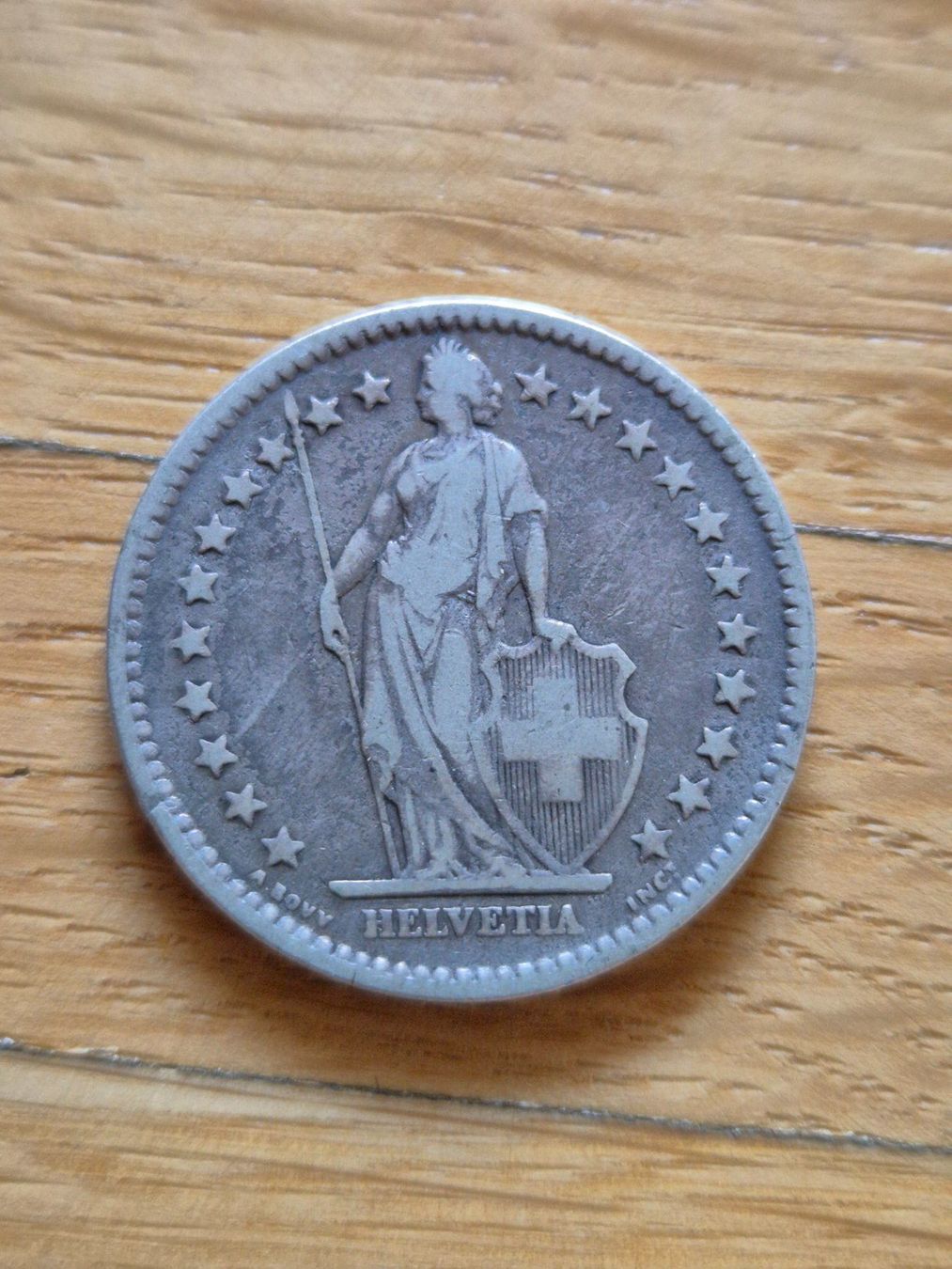 Alle Münzen: 2 Franken 1875 - Silber – Gebraucht aus Mels von Goldenfalcon 1