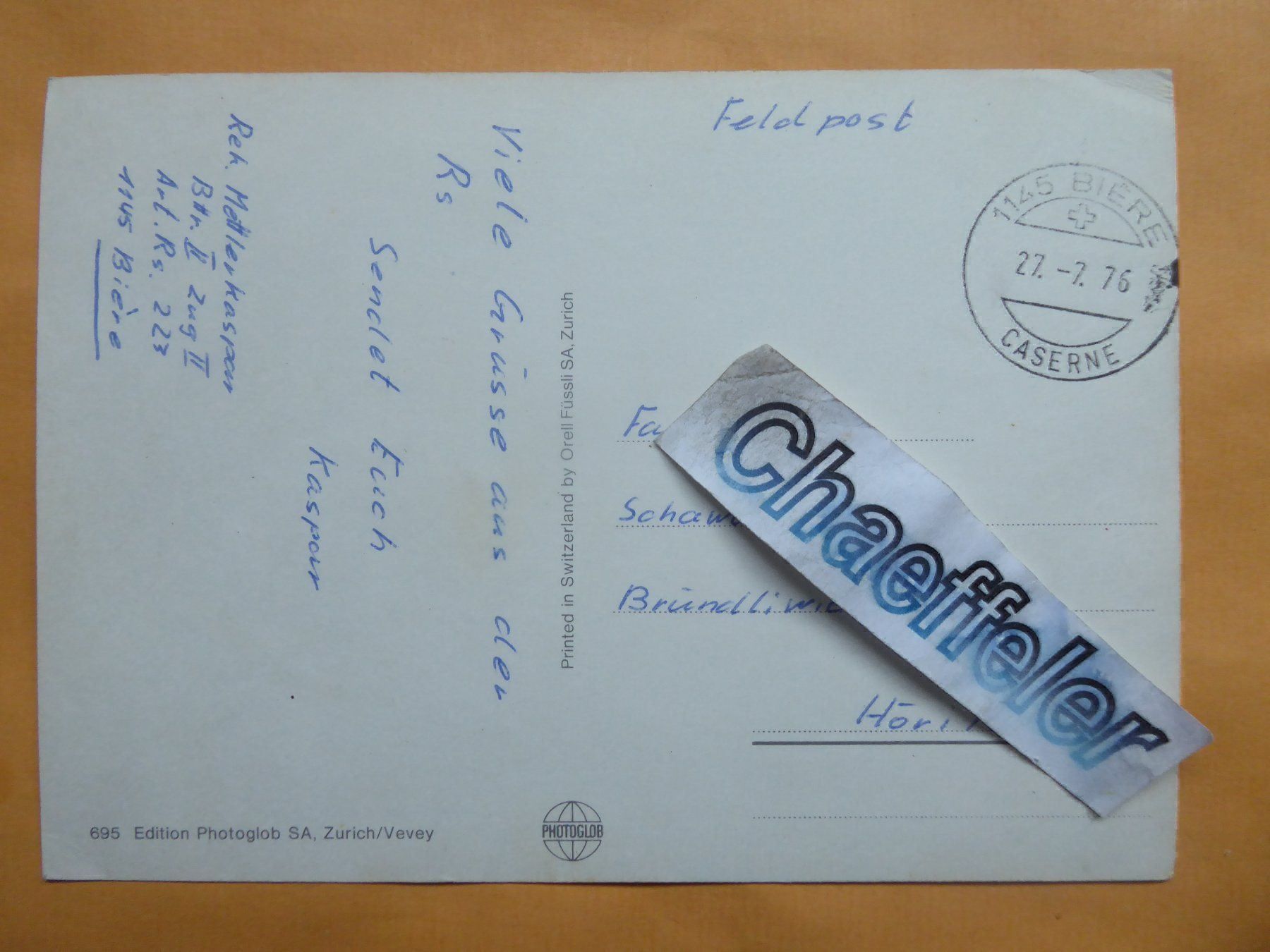 Cartoline postali: Militär-Ansichtskarte - Feldpost – Usato da Zürich venduto da Chaeffeler 1