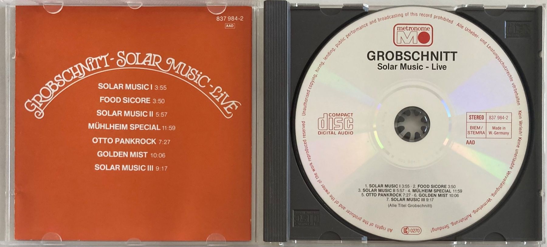 CDs: GROBSCHNITT - SOLAR MUSIC LIVE – Gebraucht aus Poliez-Pittet von Newtown-Records 2