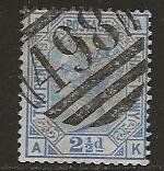 1881 Grossbrit. 2 1/2d blau  Freim lose, gestempelt