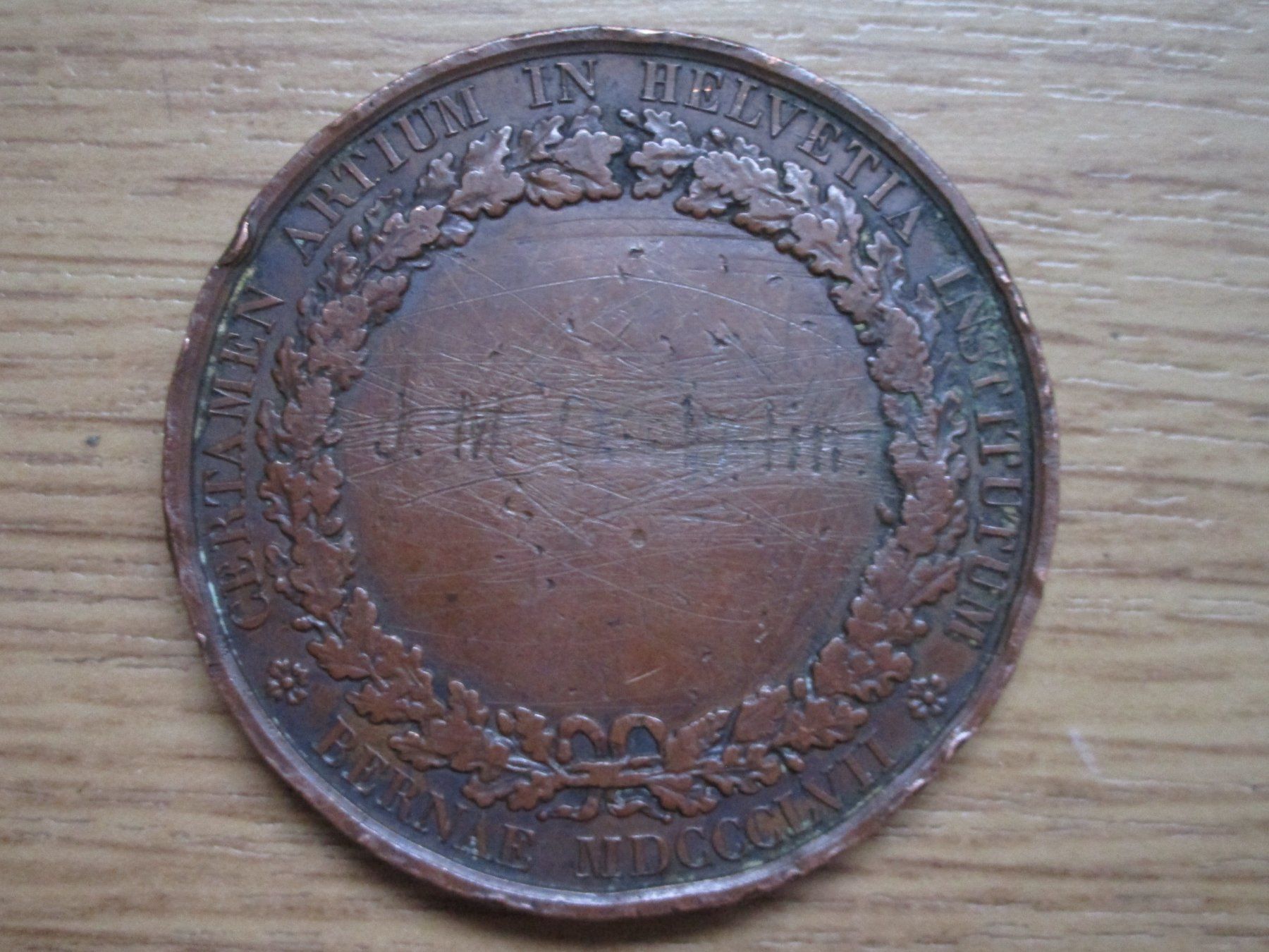 Medaillen: Bronzemedaille  BERNAE 1857 – Gebraucht aus Heimberg von Lupo57 1