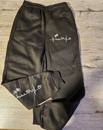 Schwarze Jogginghose mit Sommerprint, Grösse S, Neu!