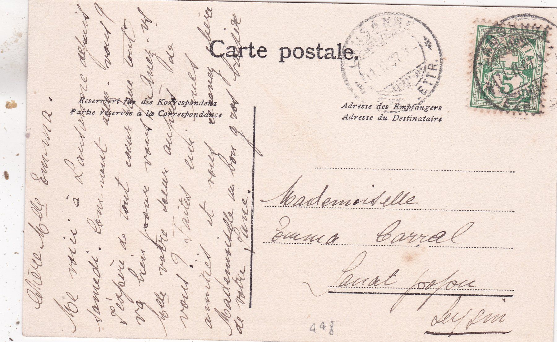 Cartoline postali: Lausanne Cascade du Flon 1907 – Usato da Herisau venduto da Lisegrat2008 1
