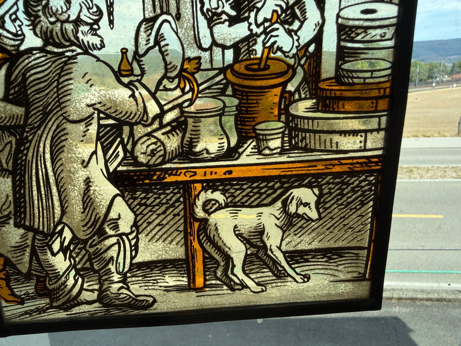 Altro in Antiquarato & Arte: Buntes Glasbild mit mittelalterlicher Szene, 22x17 – Usato da Wöschnau venduto da Vinsale 4