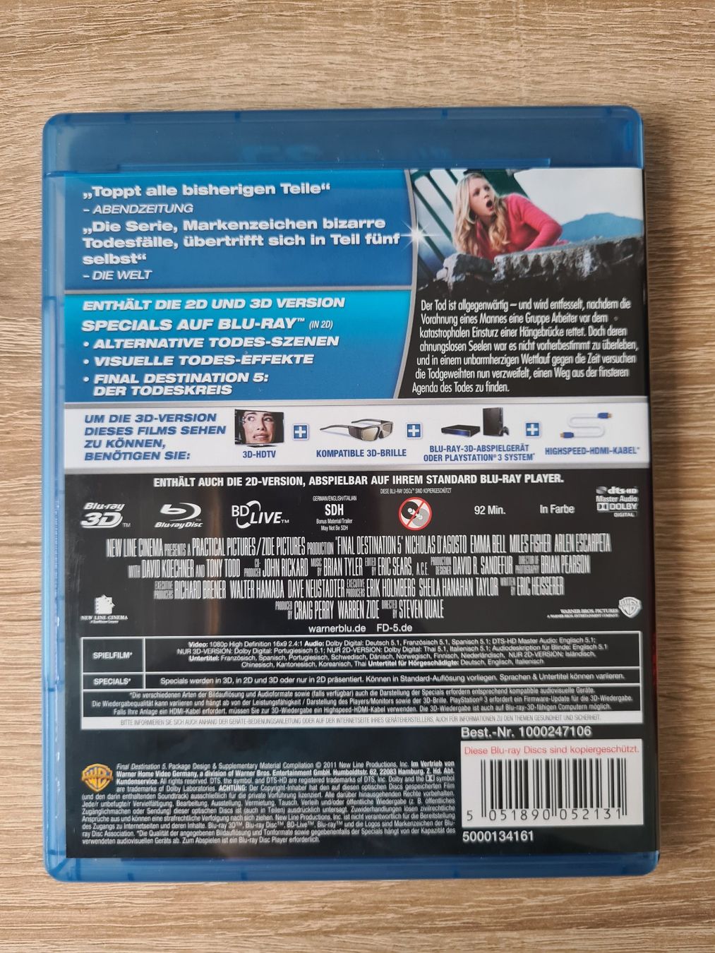 Tutti i DVDs: Final Destination 5 (Blu-ray 3D + Blu-ray) - Blu-ray – Usato da Carouge GE venduto da Franllo 1