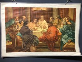 Vintage Schulwandbild EINER UNTER EUCH WIRD MICH VERRATEN