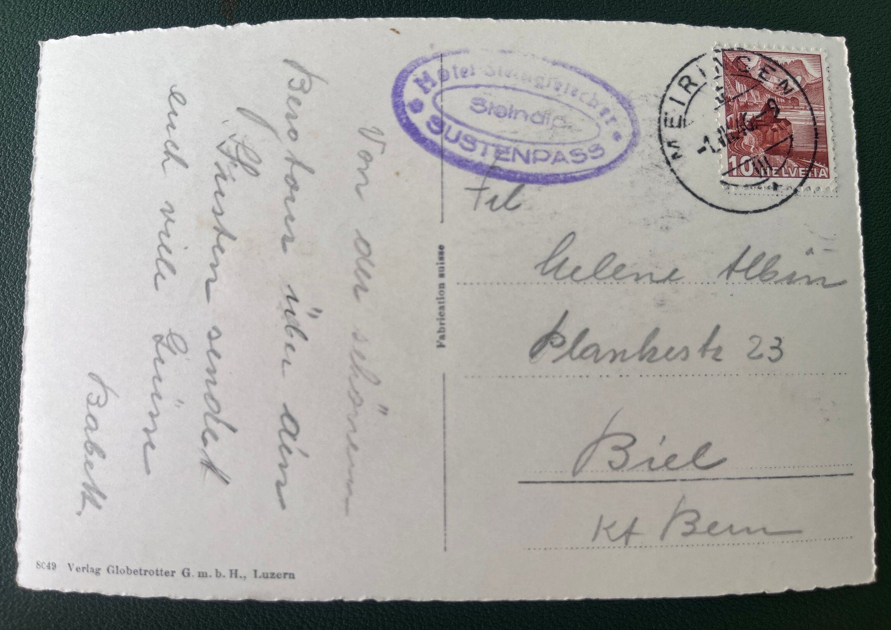 Cartoline postali: AK Hotel Steingletscher an der Sustenstrasse – Usato da Biberist venduto da Edelfloh 1