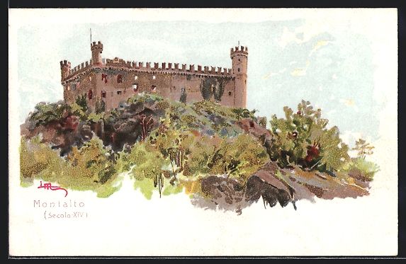 Cartoline postali: Leopoldo Metlicovitz: Montalto, Castello – Usato da Berlin venduto da bartko-reher