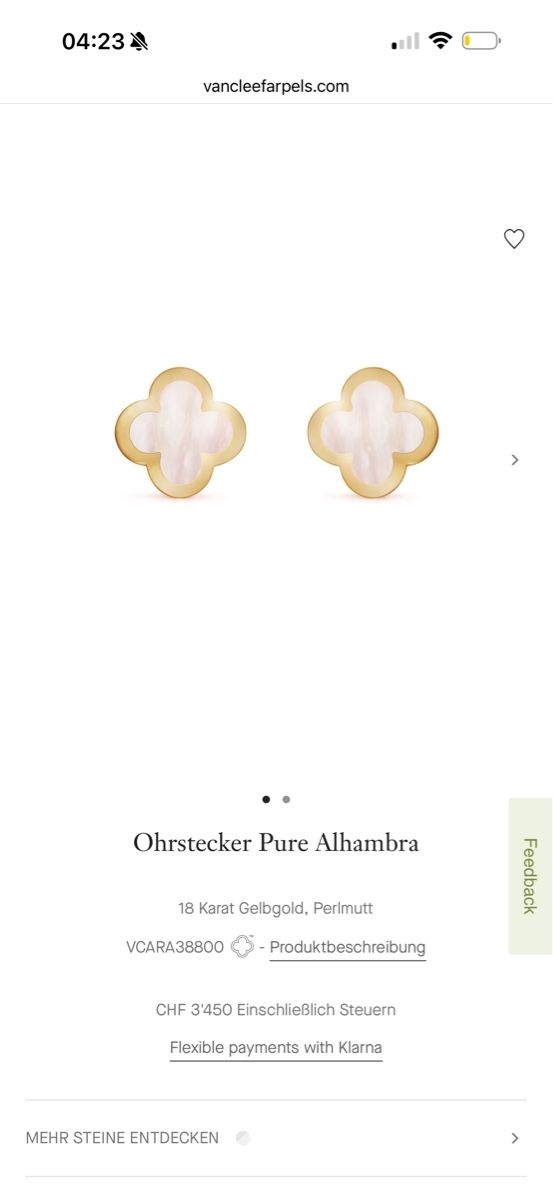 Ohrringe & -stecker: Van Cleef Pure Alhambra Ohrstecker Full Set – Gebraucht aus Bern von AndrewHM 5