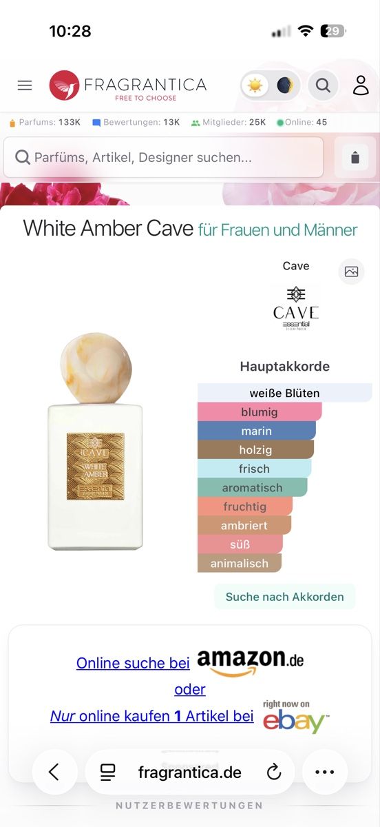 Profumi & Eau de Toilette: CAVE White Amber Duft ,NEU 2025, 2 ml – Usato da Sursee venduto da nri_sbv9 1