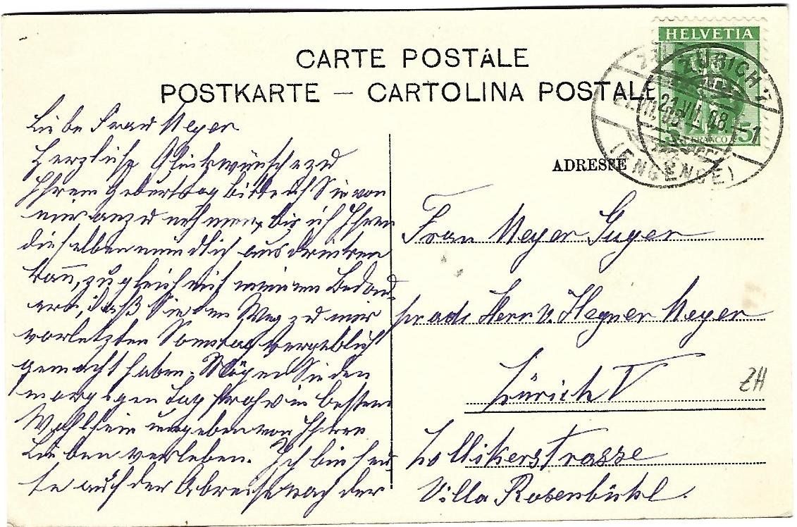 Cartoline postali: Kapellengut  ZH Enge – Usato da Wetzikon ZH venduto da Brulu100 1