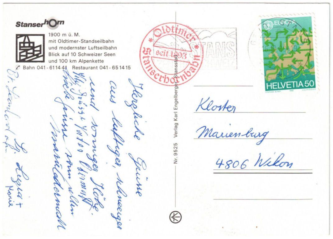 Cartoline postali: Stanserhorn - Luftseilbahn – Usato da Binningen venduto da Mountainrider 1