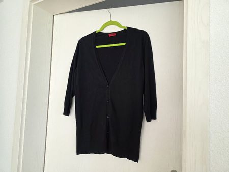 Schwarzer Cardigan von HUGO BOSS Gr. M/L, dreiviertel-Arm
