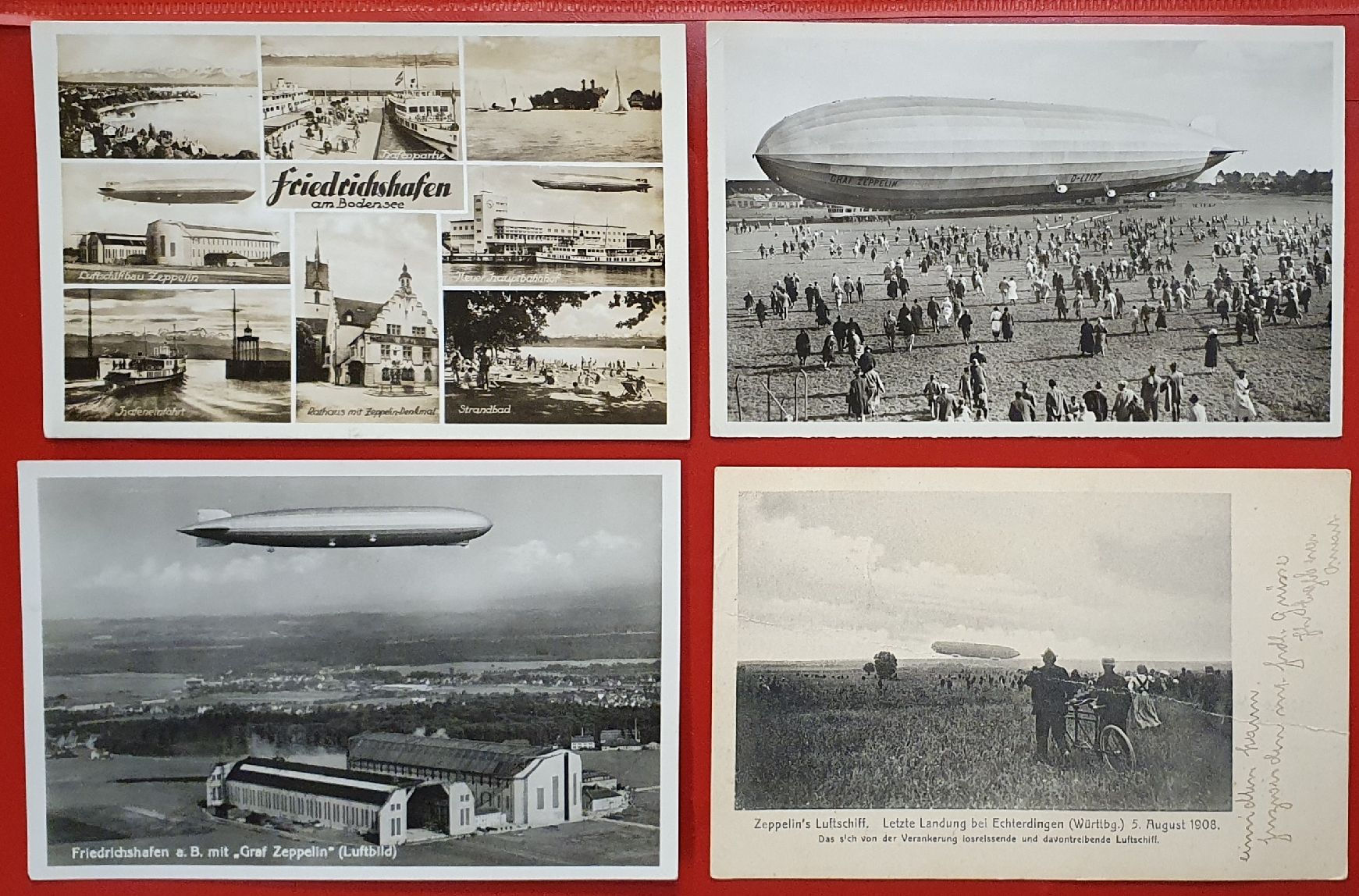 Cartoline postali: 4 Zeppelin Ansichtskarte – Usato da Kreuzlingen venduto da Rschweiz1
