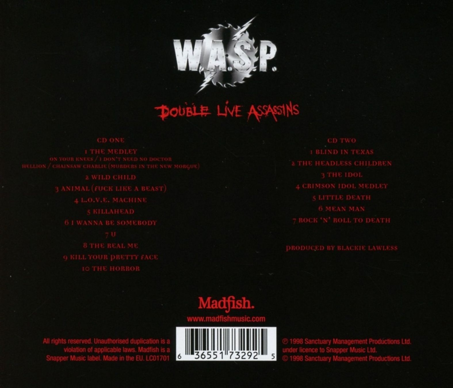 CDs: W.A.S.P.-Double Live Assassins 2CD – Neu und originalverpackt aus Bern von rocker77 1