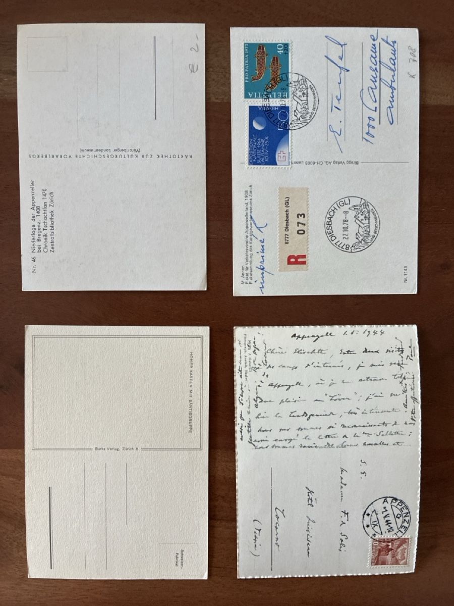 Cartoline postali: 10 Ansichtskarten Schweiz diverse vom Appenzell – Usato da Oftringen venduto da Cla.vD.74 3