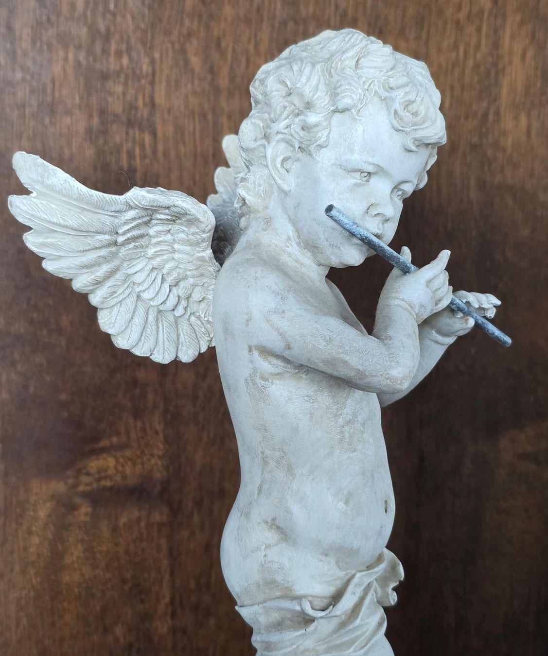 Statuette: Engel Figur, Putte, mit Flöte Dekoration, Top! – Usato da Rheinsulz venduto da Dred 4