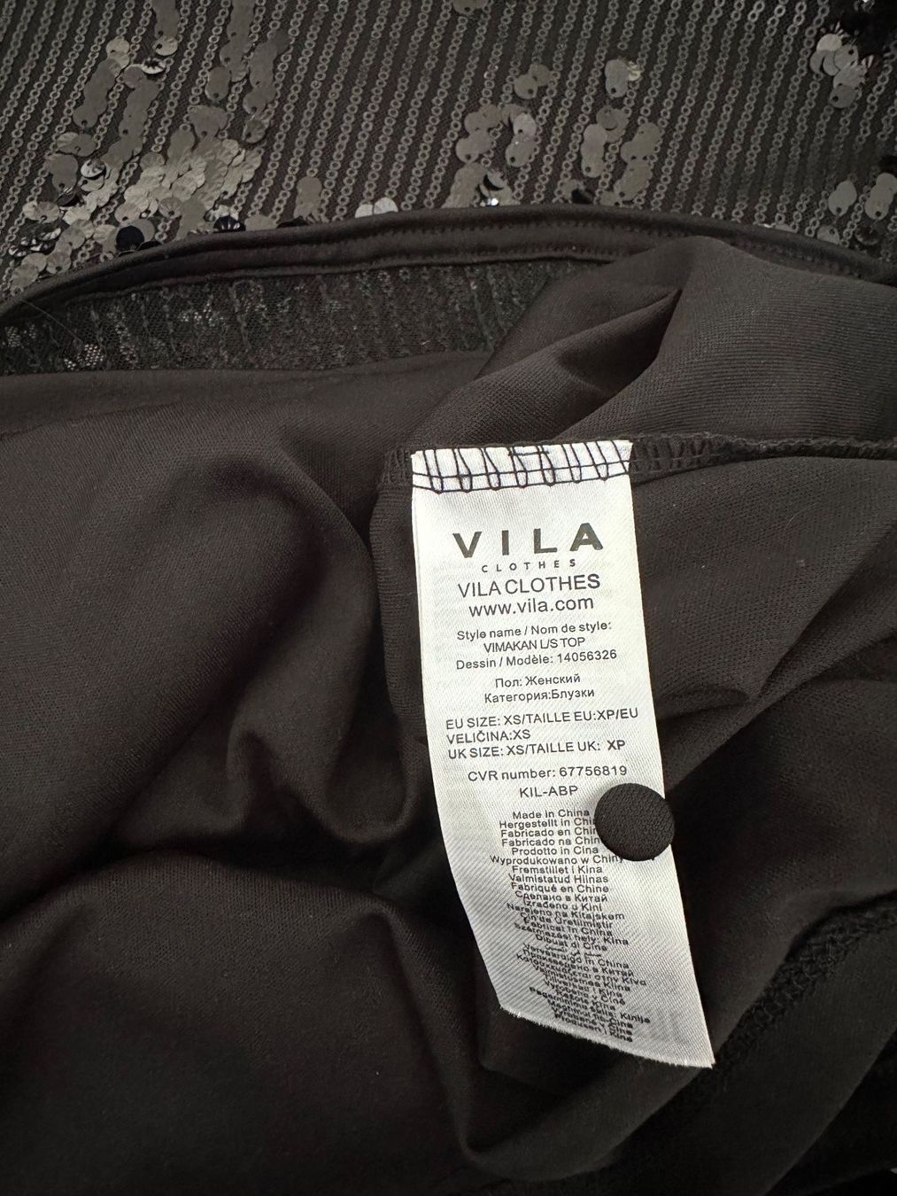 Vila Camicette: Bluse mit Pailetten | Gr. XS | Vila | schwarz – Nuovo (secondo la descrizione) da Spreitenbach venduto da Sujrkwxl 4
