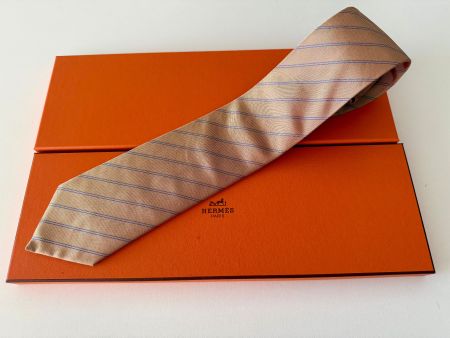 Cravate HERMES-Paris „Blue & Yellow“ - avec box original