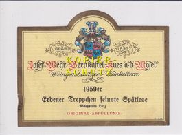 Etikette - Erdener Treppchen feinste Spätlese 1959 /bd
