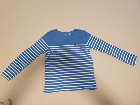 Langarmshirt Okaidi blau weiss gestreift Grösse 152