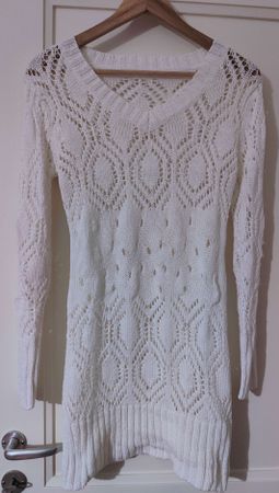 Weisser Strickpullover Grösse S