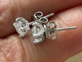 Luxus 2x0,5 ct Ohrstecker  Silber Moissanite sehr Brillant