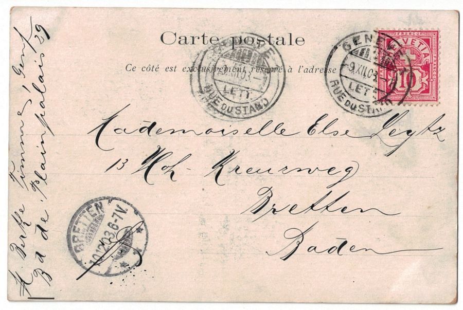 Cartoline postali: Genève, la Tour de Champel, circulée 1903 – Usato da Frauenfeld venduto da POML 1