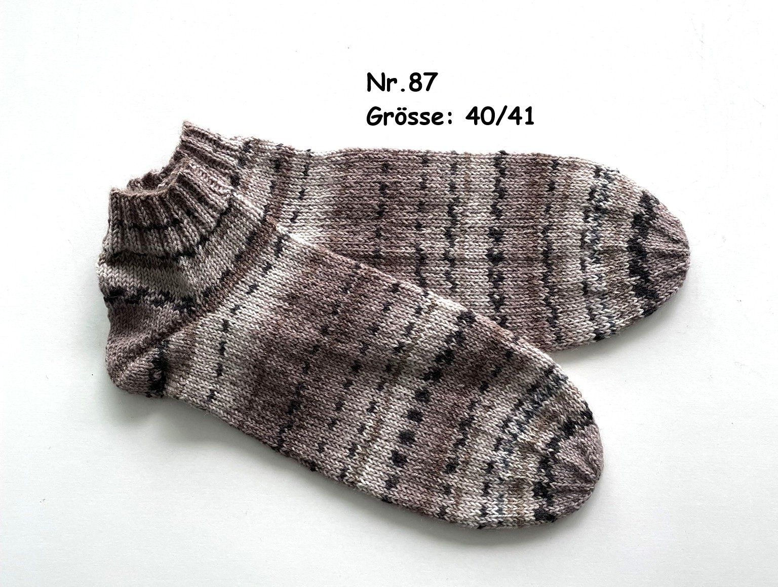 Calze: Sneaker - Socken handgestrickt  Gr.40/41  Nr.87 – Nuovo e nell'imballaggio originale da  venduto da